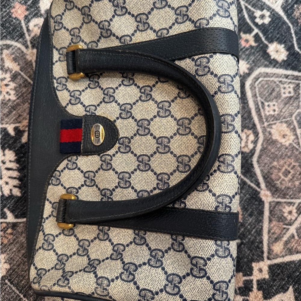 Gucci Beige and Black Satchel